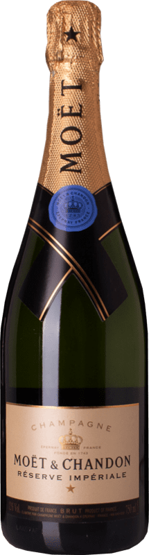 免费送货 | 白起泡酒 Moët & Chandon Brut — 起泡酒 干型 Impérial — 帝国 珍藏 A.O.C. Champagne 香槟酒 法国 Pinot Noir — 黑皮诺, Chardonnay — 莎当妮, Pinot Meunier — 黑皮诺·莫尼耶 75 cl