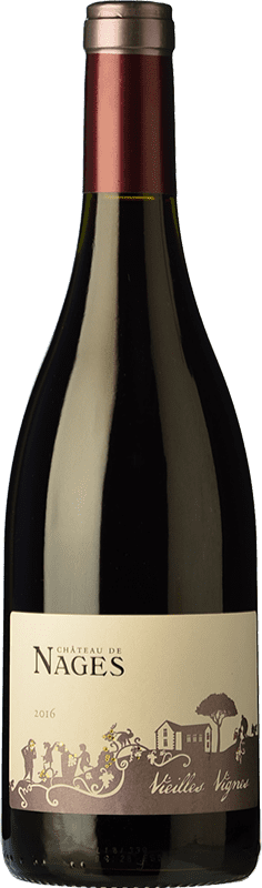 Kostenloser Versand | Rotwein Château de Nages Vieilles Vignes Rouge Eiche A.O.C. Costières de Nîmes Rhône Frankreich Syrah, Grenache, Carignan Ökologisch 75 cl