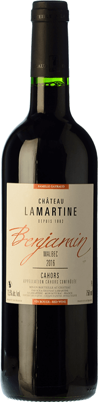 Бесплатная доставка | Красное вино Château Lamartine Benjamin Дуб A.O.C. Cahors Пьемонте Франция Merlot — Мерло, Malbec — Мальбек 75 cl