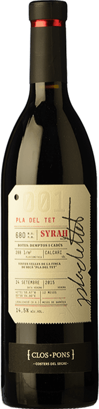 26,95 € | Red wine Clos Pons Pla del Tet Aged D.O. Costers del Segre Catalonia Spain Syrah 75 cl