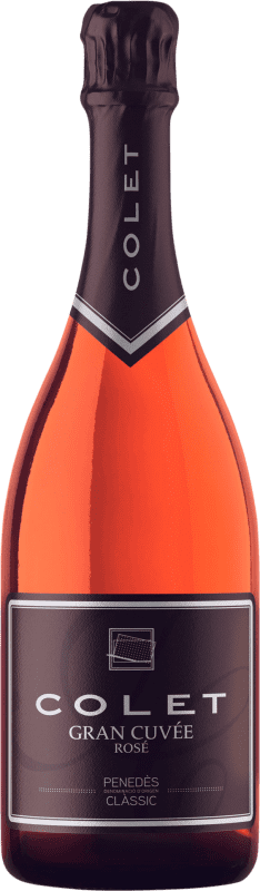 12,95 € | Espumante rosé Colet Gran Cuvée Rosé Extra Brut Reserva D.O. Penedès Catalunha Espanha Merlot, Pinot Preto 75 cl