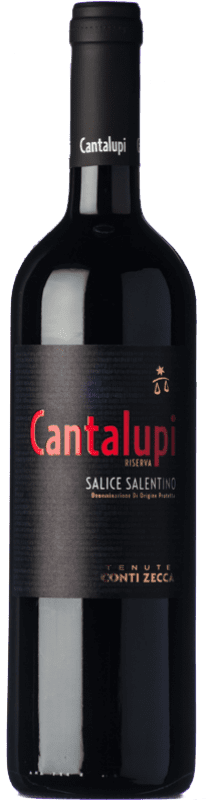 13,95 € Spedizione Gratuita | Vino rosso Conti Zecca Cantalupi Riserva D.O.C. Salice Salentino