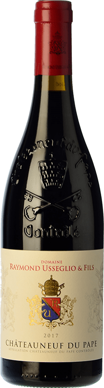 Free Shipping | Red wine Raymond Usseglio Young A.O.C. Châteauneuf-du-Pape Rhône France Syrah, Grenache, Mourvèdre, Cinsault, Counoise Organic 75 cl