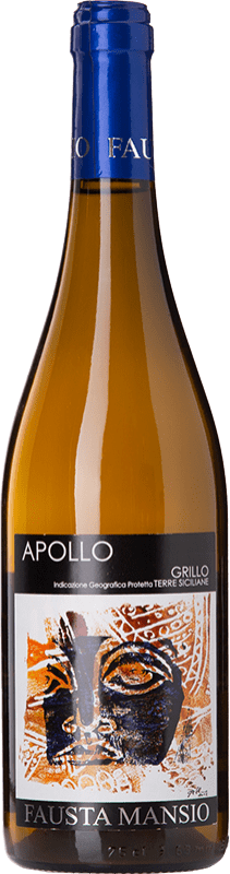 Free Shipping | White wine Fausta Mansio Apollo D.O.C. Sicilia Sicily Italy Grillo Organic 75 cl