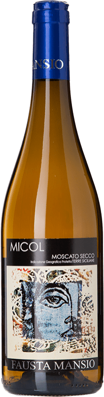 Free Shipping | White wine Fausta Mansio Secco Micòl I.G.T. Terre Siciliane Sicily Italy Muscat Organic 75 cl