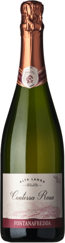 28,95 € | Espumoso rosado Fontanafredda Rosé Contessa Rosa Brut D.O.C. Alta Langa Piemonte Italia Pinot Negro, Chardonnay 75 cl