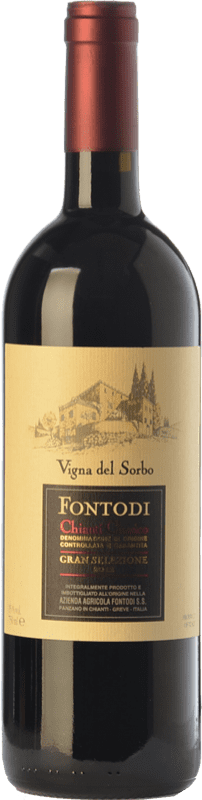 69,95 € Spedizione Gratuita | Vino rosso Fontodi Gran Selezione Vigna del Sorbo D.O.C.G. Chianti Classico