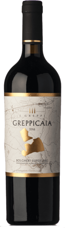 Free Shipping | Red wine I Greppi Greppicaia Superiore D.O.C. Bolgheri Tuscany Italy Merlot, Cabernet Sauvignon, Cabernet Franc 75 cl