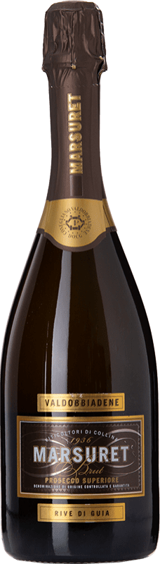 Free Shipping | White Sparkling Wine Marsuret Rive di Guia Brut D.O.C.G. Prosecco di Conegliano-Valdobbiadene Veneto Italy Glera 75 cl