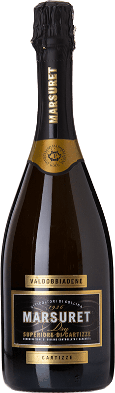 Бесплатная доставка | Белое игристое Marsuret сухой D.O.C.G. Prosecco di Valdobbiadene Superiore di Cartizze Венето Италия Glera 75 cl