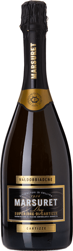 Envoi gratuit | Vin Mousseux Blanc Marsuret Cartizze Seco — Sec Supérieur D.O.C.G. Prosecco di Conegliano-Valdobbiadene Vénétie Italie Glera 75 cl