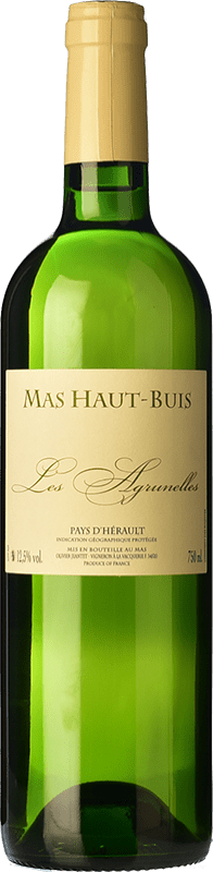 Envoi gratuit | Vin Blanc Haut-Buis Les Agrunelles Crianza I.G.P. Vin de Pays de l'Hérault Languedoc France Roussanne, Chardonnay Eco — Biologique 75 cl