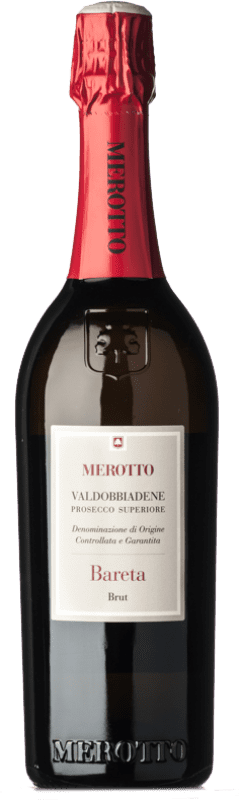 Бесплатная доставка | Белое игристое вино Merotto Bareta Brut — брют D.O.C.G. Prosecco di Conegliano-Valdobbiadene Венето Италия Glera — Глера 75 cl