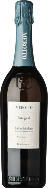Бесплатная доставка | Белое игристое вино Merotto Integral Brut — брют D.O.C.G. Prosecco di Conegliano-Valdobbiadene Венето Италия Glera — Глера 75 cl