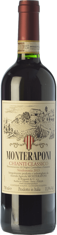 28,95 € | Red wine Monteraponi D.O.C.G. Chianti Classico Tuscany Italy Sangiovese, Canaiolo Organic 75 cl