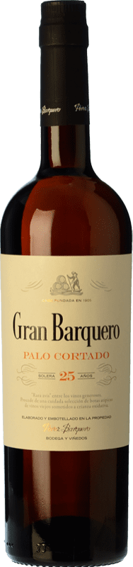 44,95 € | 强化酒 Pérez Barquero Gran Barquero Palo Cortado D.O. Montilla-Moriles 安达卢西亚 西班牙 Pedro Ximénez 75 cl