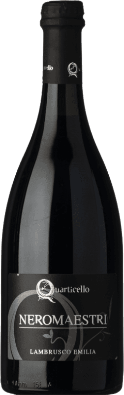 Free Shipping | Red sparkling Quarticello Lambrusco Frizzante Neromaestri I.G.T. Emilia Romagna Emilia-Romagna Italy Lambrusco Organic 75 cl