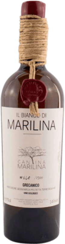 Free Shipping | White wine Cantina Marilina Il Bianco di Marilina Reserve I.G.T. Terre Siciliane Sicily Italy Grecanico Organic 75 cl