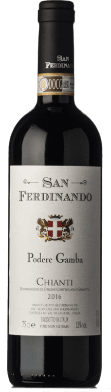 Free Shipping | Red wine San Ferdinando Podere Gamba D.O.C.G. Chianti Tuscany Italy Sangiovese, Pugnitello 75 cl