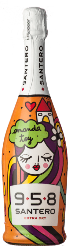 Бесплатная доставка | Белое игристое Santero 958 Extradry Amanda Toy Rainbow Экстра сухой D.O.C. Piedmont Пьемонте Италия Bacca White 75 cl