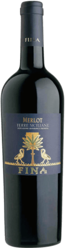 Бесплатная доставка | Красное вино Cantine Fina I.G.T. Terre Siciliane Сицилия Италия Merlot — Мерло 75 cl