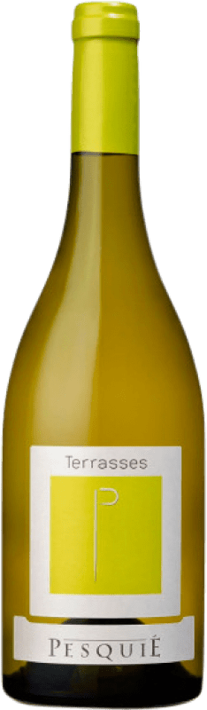 Бесплатная доставка | Белое вино Château Pesquié Terrasses Blanc A.O.C. Côtes du Ventoux Рона Франция Grenache White, Roussanne, Viognier, Clairette Blanche Органический 75 cl