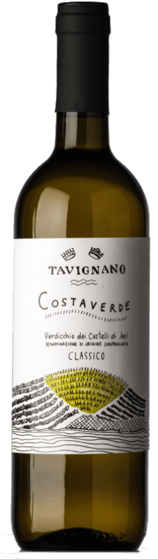 Бесплатная доставка | Белое вино Tavignano Costa Verde D.O.C. Verdicchio dei Castelli di Jesi Marche Италия Verdicchio Органический 75 cl