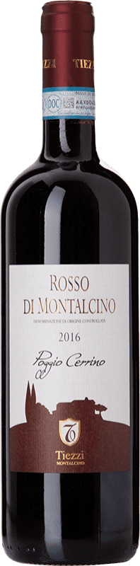 Free Shipping | Red wine Tiezzi Poggio Cerrino D.O.C. Rosso di Montalcino Tuscany Italy Sangiovese 75 cl
