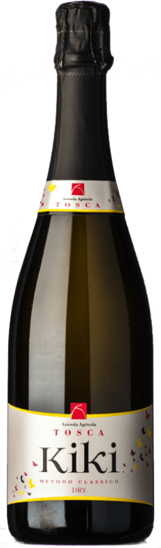 Free Shipping | White sparkling Tosca Metodo Classico Dry Kiki Semi-Dry Semi-Sweet D.O.C. Colleoni - Terre del Colleoni Lombardia Italy Chardonnay Organic 75 cl