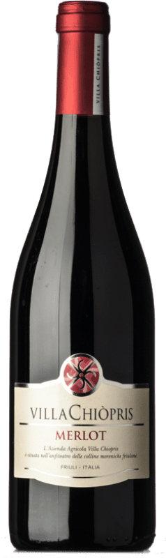 8,95 € Free Shipping | Red wine Villa Chiòpris D.O.C. Friuli Grave Friuli-Venezia Giulia Italy Merlot Bottle 75 cl