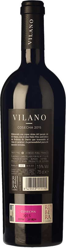 56,95 € Free Shipping | Red wine Viña Vilano Reserva D.O. Ribera del Duero Castilla y León Spain Tempranillo Bottle 75 cl
