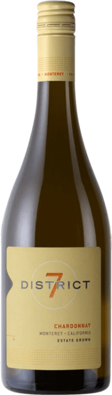 Free Shipping | White wine District 7 I.G. Monterey California United States Chardonnay Organic 75 cl