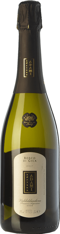 Envio grátis | Espumante Branco Adami Bosco di Gica Brut — Bruto D.O.C.G. Prosecco di Conegliano-Valdobbiadene Treviso Itália Chardonnay, Glera 75 cl