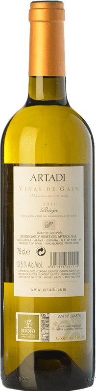 24,95 € Envío gratis | Vino blanco Artadi Viñas de Gain Crianza D.O.Ca. Rioja La Rioja España Viura Botella 75 cl