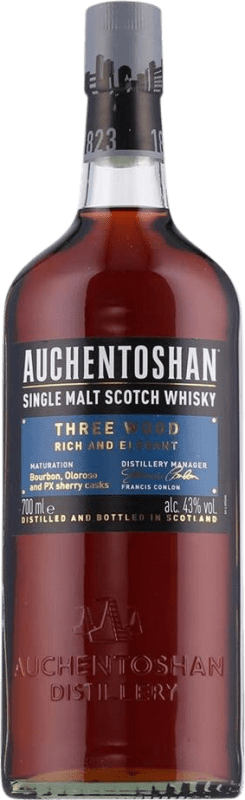 Free Shipping | Whisky Single Malt Auchentoshan Three Wood Lowlands United Kingdom 70 cl