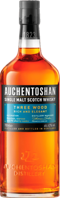48,95 € | 威士忌单一麦芽威士忌 Auchentoshan Three Wood 低地 英国 70 cl