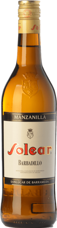Kostenloser Versand | Likörwein Barbadillo Solear D.O. Manzanilla-Sanlúcar de Barrameda Andalusien Spanien Palomino Fino 75 cl