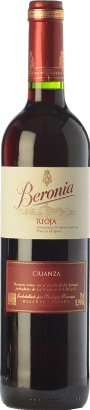 17,95 € | Vino Rosso Beronia Crianza — Invecchiato in Botte D.O.Ca. Rioja La Rioja Spagna Tempranillo, Garnacha — Grenache, Graciano Bottiglia Magnum 1,5 L