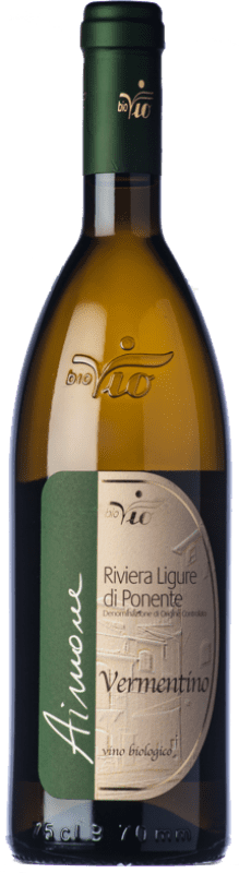 Free Shipping | White wine BioVio Aimone D.O.C. Riviera Ligure di Ponente Liguria Italy Vermentino Organic 75 cl