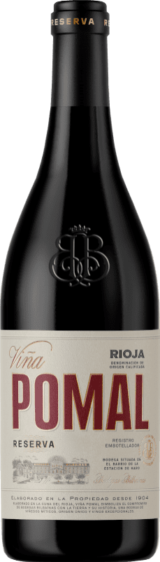 8,95 € Kostenloser Versand | Rotwein Bodegas Bilbaínas Viña Pomal Reserve D.O.Ca. Rioja Halbe Flasche 37 cl