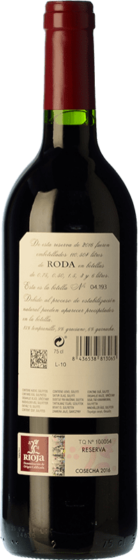 29,95 € Free Shipping | Red wine Bodegas Roda Reserva D.O.Ca. Rioja The Rioja Spain Tempranillo, Graciano Bottle 75 cl