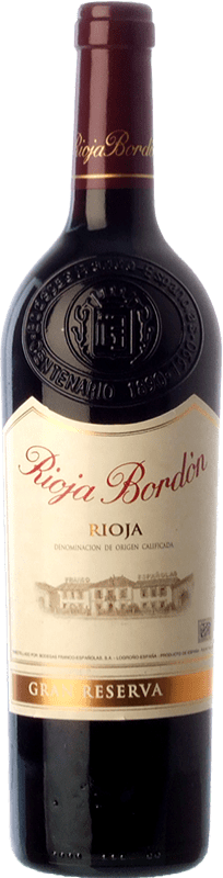 19,95 € | Vino tinto Bodegas Franco Españolas Bordón Gran Reserva D.O.Ca. Rioja La Rioja España Tempranillo, Garnacha, Graciano, Mazuelo 75 cl