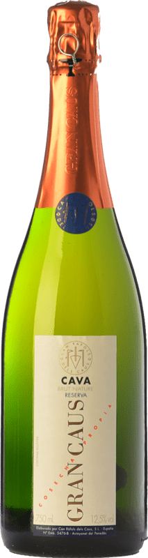 Envoi gratuit | Blanc mousseux Can Ràfols Gran Caus Brut Nature Réserve D.O. Cava Catalogne Espagne Macabeo, Xarel·lo, Chardonnay 75 cl