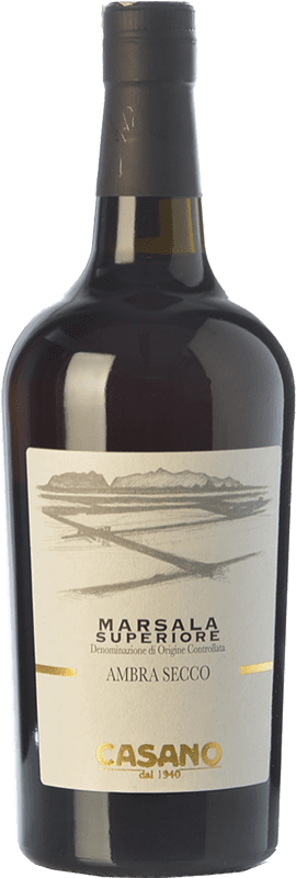 19,95 € | Креплёное вино Casano Superiore Ambra Secco D.O.C. Marsala Сицилия Италия Insolia, Catarratto, Grillo 75 cl