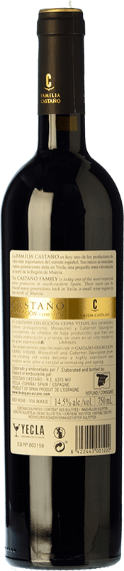 12,95 € Free Shipping | Red wine Castaño Colección Cepas Viejas Crianza D.O. Yecla Region of Murcia Spain Cabernet Sauvignon, Monastrell Bottle 75 cl