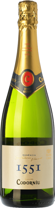 11,95 € Spedizione Gratuita | Spumante bianco Codorníu 1551 Brut Nature Giovane D.O. Cava