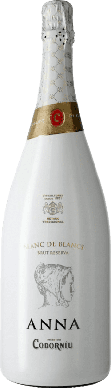 27,95 € | Spumante bianco Codorníu Anna Blanc de Blancs Riserva D.O. Cava Catalogna Spagna Macabeo, Xarel·lo, Chardonnay, Parellada Bottiglia Magnum 1,5 L