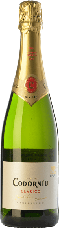 Envio grátis | Espumante branco Codorníu Clásico Semi-seco Semi-doce D.O. Cava Catalunha Espanha Macabeo, Xarel·lo, Parellada 75 cl