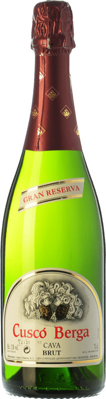 Envoi gratuit | Blanc mousseux Cuscó Berga Brut Grande Réserve D.O. Cava Catalogne Espagne Macabeo, Xarel·lo, Parellada 75 cl