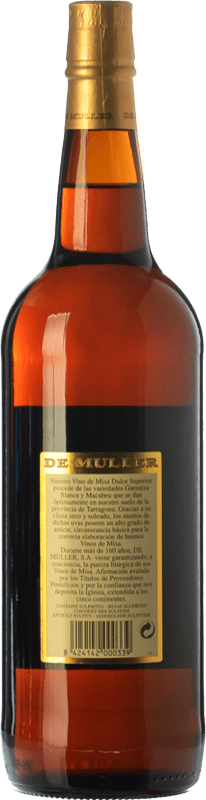 8,95 € Free Shipping | Sweet wine De Muller Vino de Misa D.O. Terra Alta Catalonia Spain Grenache White, Macabeo Missile Bottle 1 L